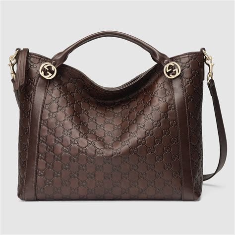 gucci brown leather handbag|gucci dark brown leather bag.